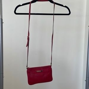 Michael Kors Red Leather Crossbody Bag